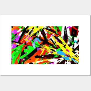 Abstract bright colourful background made from shattered triangles Posters and Art